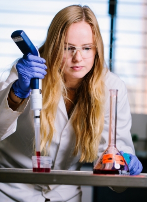 EA scientist testing in a lab
