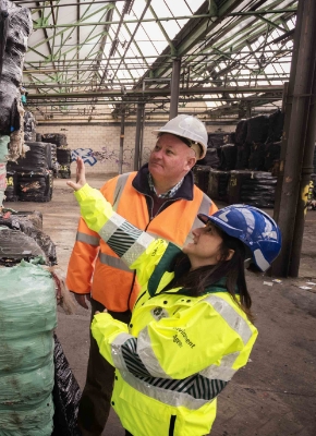 EA staff inspecting a local waste site