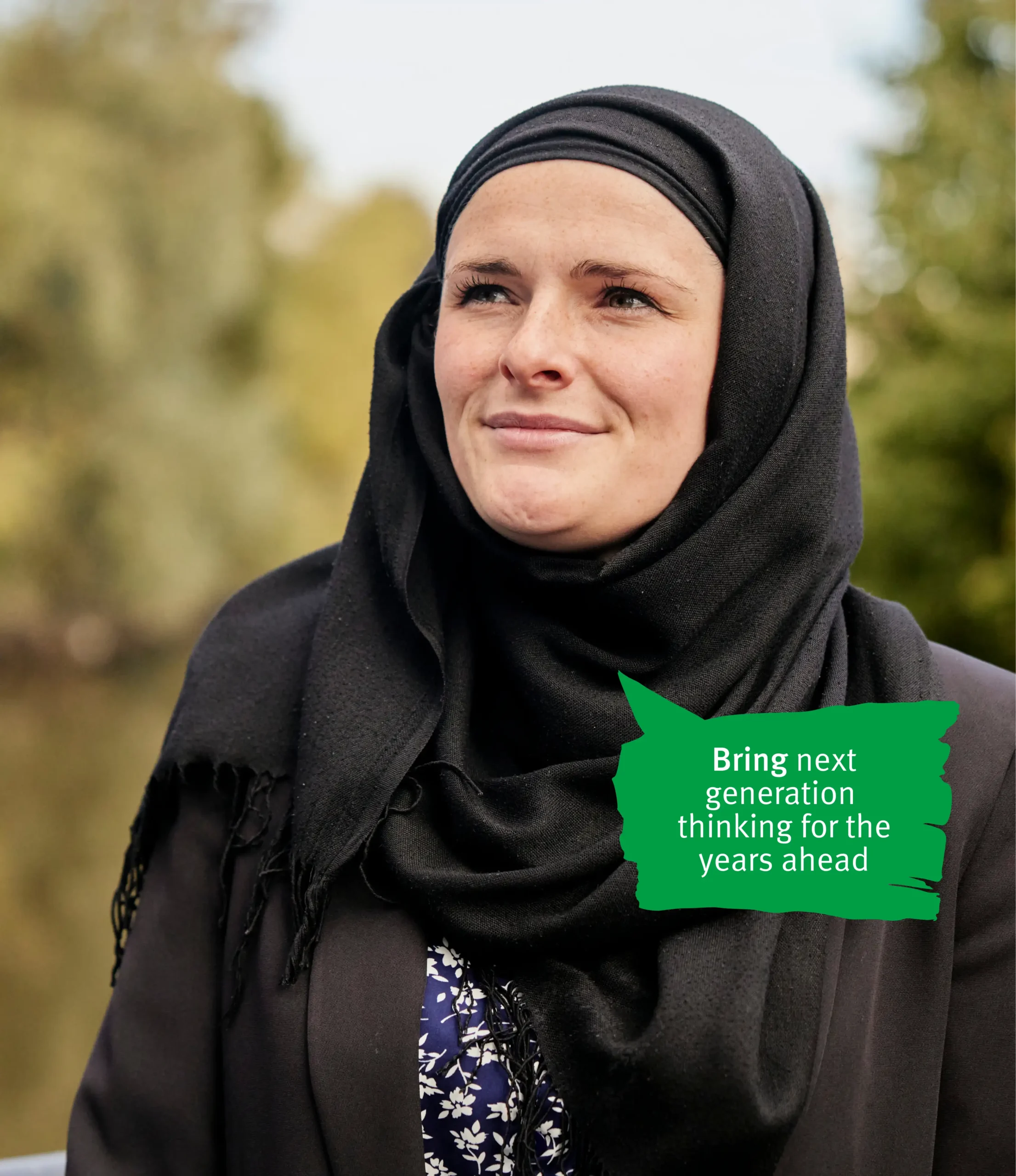 Women in scarf smiling