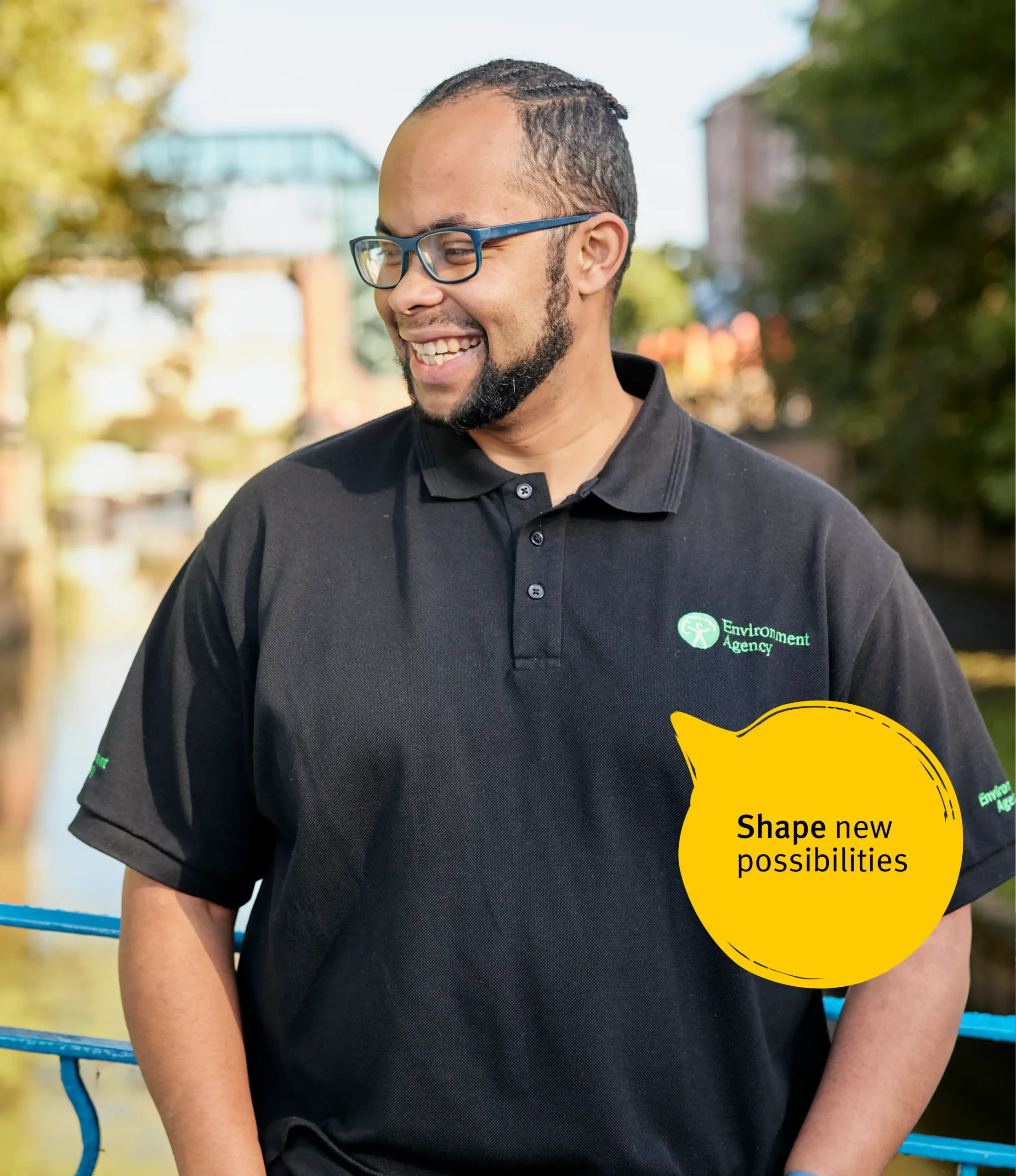 Man in EA uniform smiling